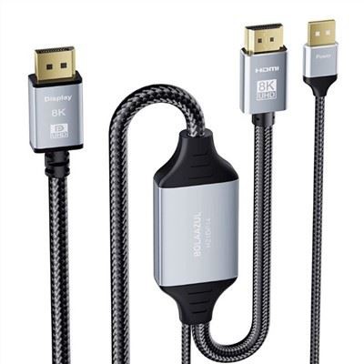 HDMI 2.1 To DisplayPort 1.4 Adapter Cable
